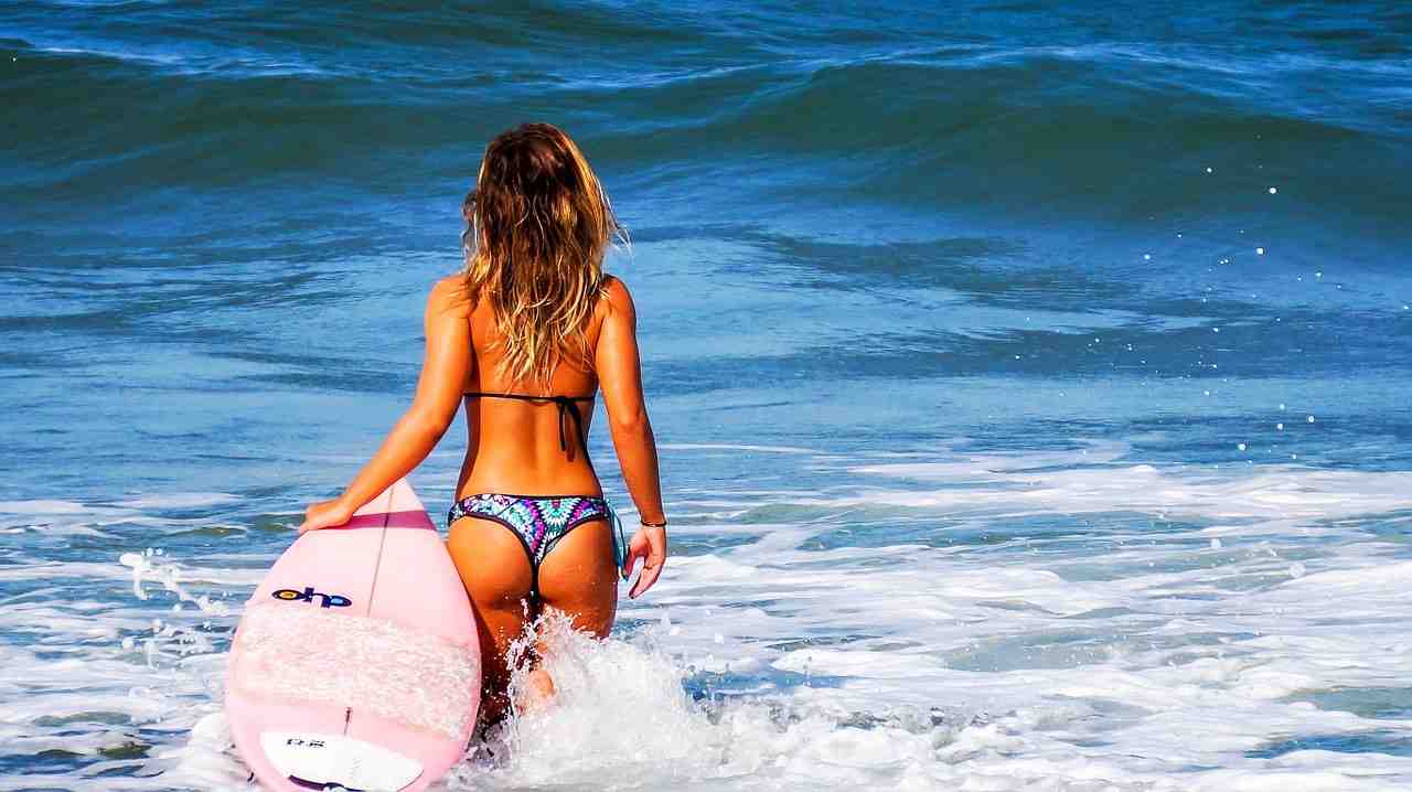 surf, femme, surfeur